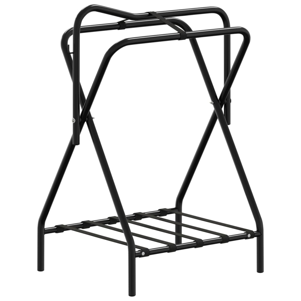 Saddle Rack Foldable Freestanding Black Iron