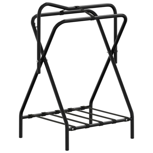 Saddle Rack Foldable Freestanding Black Iron