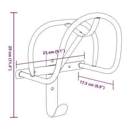 Bridle Rack Wall Mounted Black Iron