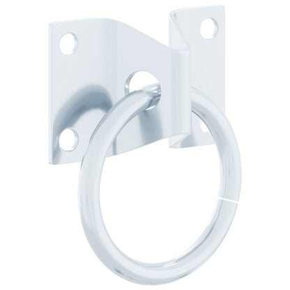 Hitching Rings with Plates 3 pcs Silver Steel