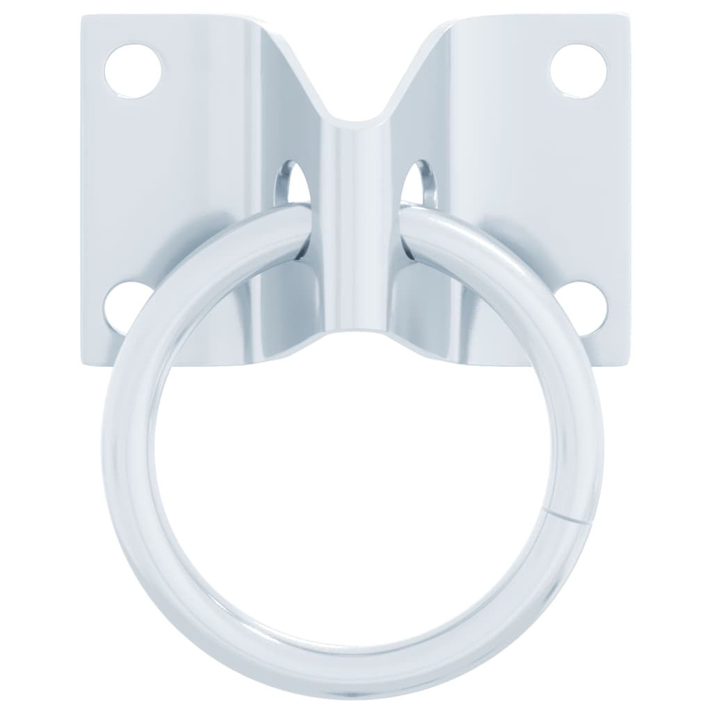 Hitching Rings with Plates 3 pcs Silver Steel