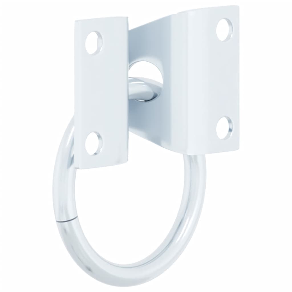 Hitching Rings with Plates 3 pcs Silver Steel