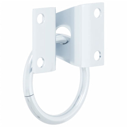 Hitching Rings with Plates 3 pcs Silver Steel