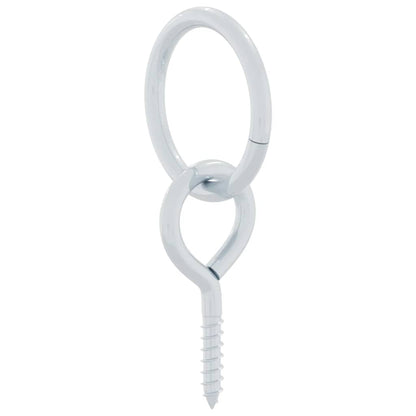 Horse Tie Rings with Eye Screws 3 pcs Silver Steel