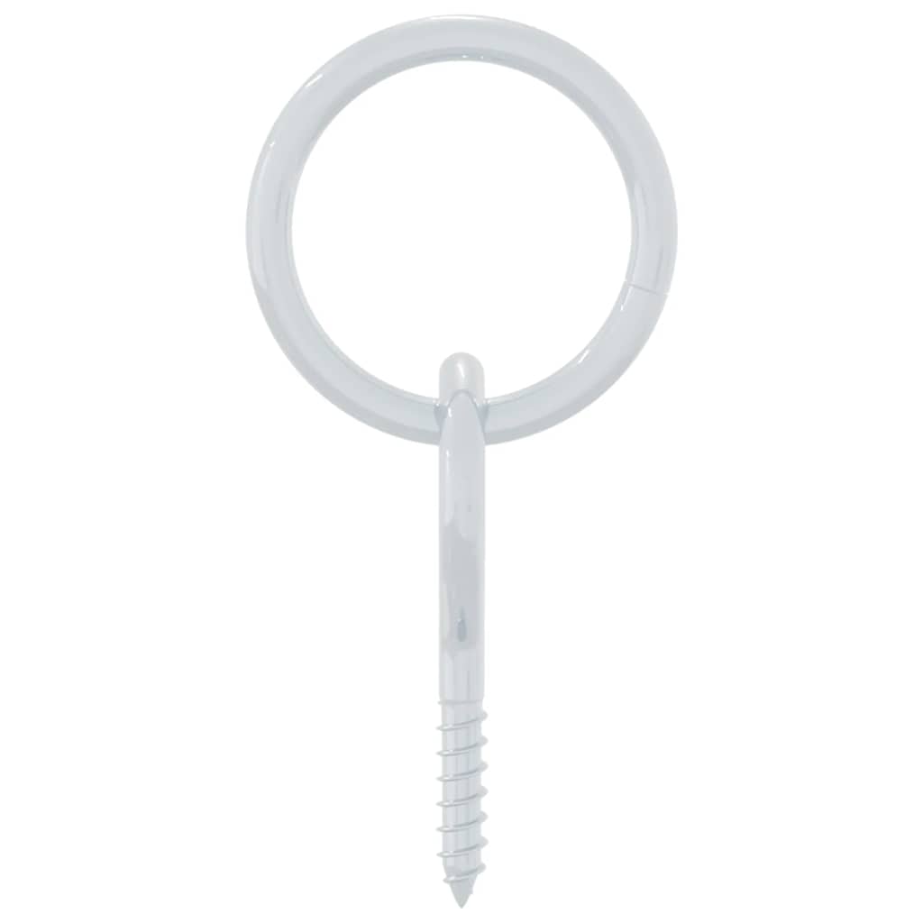 Horse Tie Rings with Eye Screws 3 pcs Silver Steel