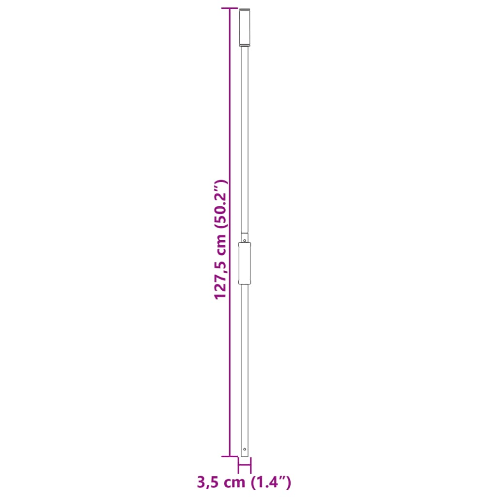Pitchfork Handle Ø3.5x127.5 cm Black Steel