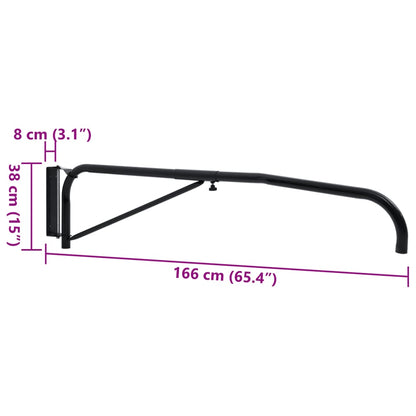 Hose Boom Wall Mounted Black Steel
