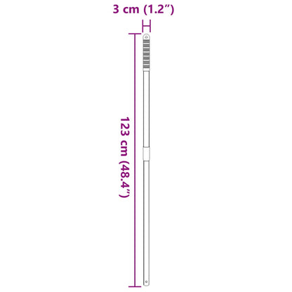 Pitchfork Handle Telescopic Silver Steel