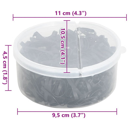 Braiding Bands for Horse 500 pcs Black Silicone