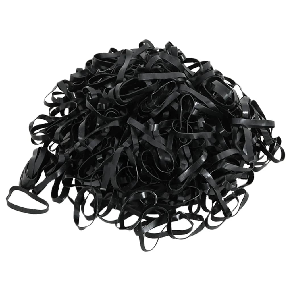 Braiding Bands for Horse 1500 pcs Black Silicone