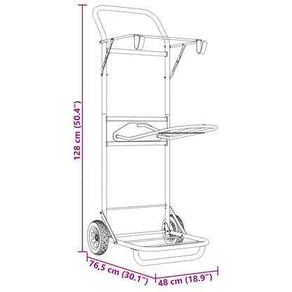 Saddle Trolley Foldable Black Steel