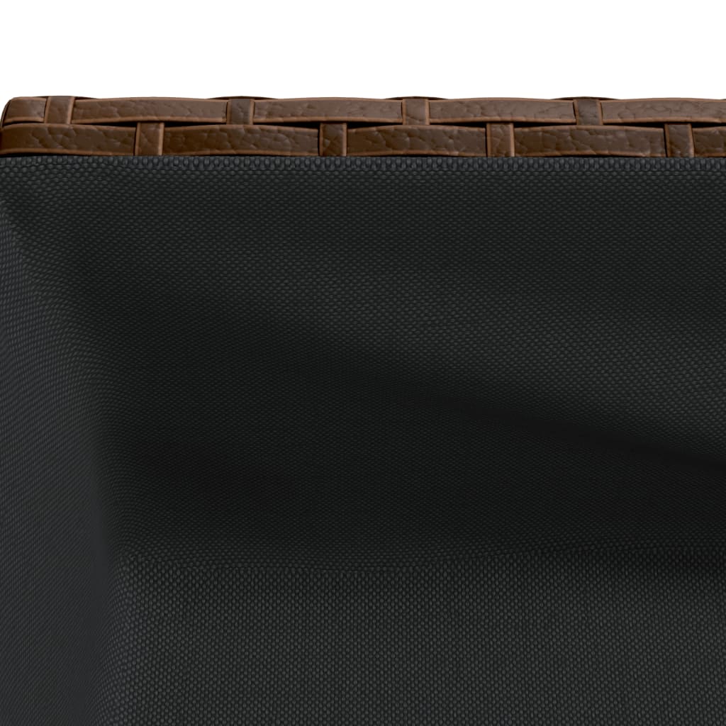 Garden Planter with Shelf Brown Poly Rattan