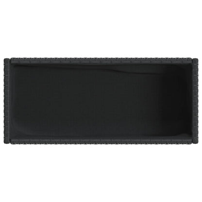Garden Planter with Shelf Black Poly Rattan