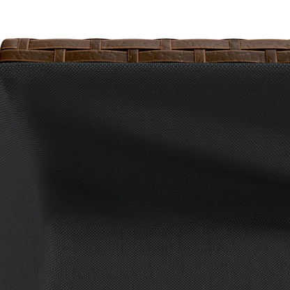 Garden Planter with Shelf Brown Poly Rattan