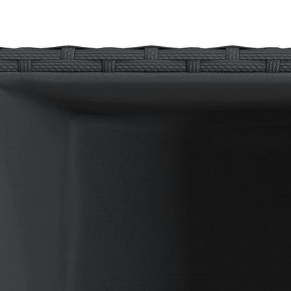 Garden Planters 3 pcs Black Poly Rattan