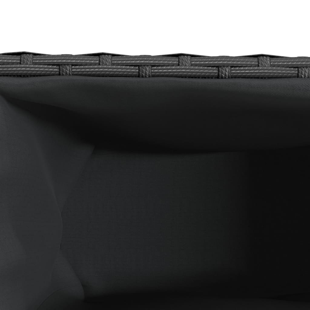 Garden Planter with 2 Pots Black 90x20x40 cm Poly Rattan