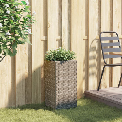 Garden Planter Grey 30x30x60 cm Poly Rattan