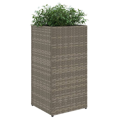 Garden Planter Grey 30x30x60 cm Poly Rattan