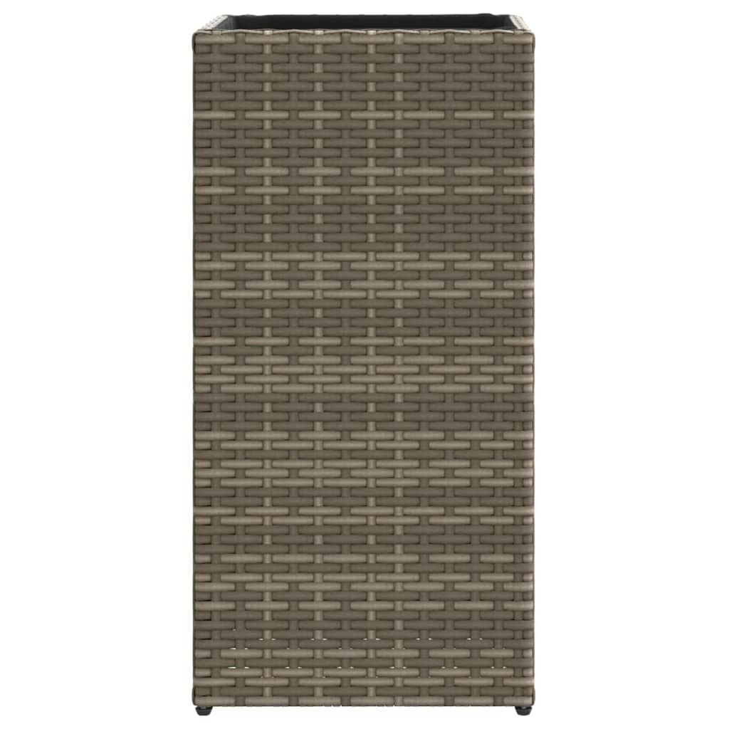 Garden Planter Grey 30x30x60 cm Poly Rattan