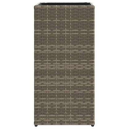 Garden Planter Grey 30x30x60 cm Poly Rattan