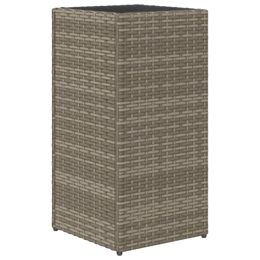 Garden Planter Grey 30x30x60 cm Poly Rattan