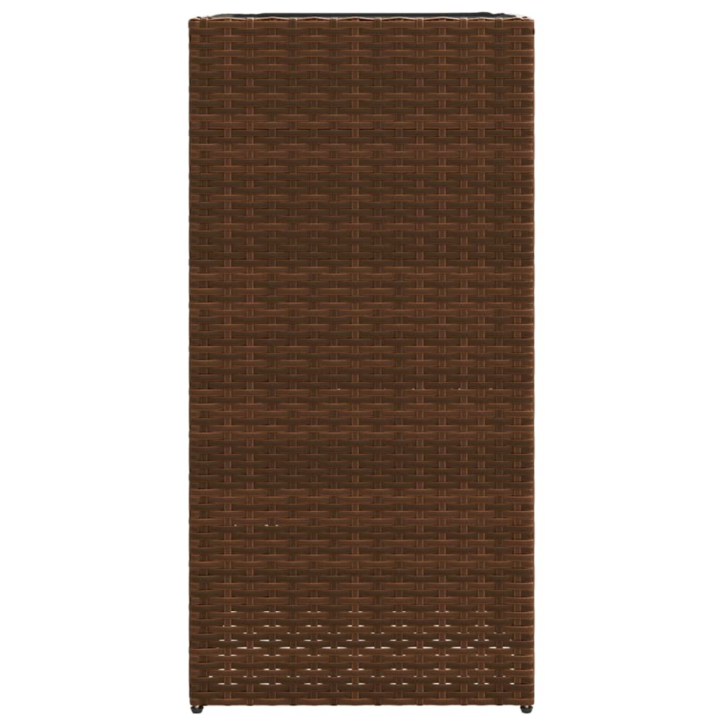 Garden Planter Brown 40x40x80 cm Poly Rattan