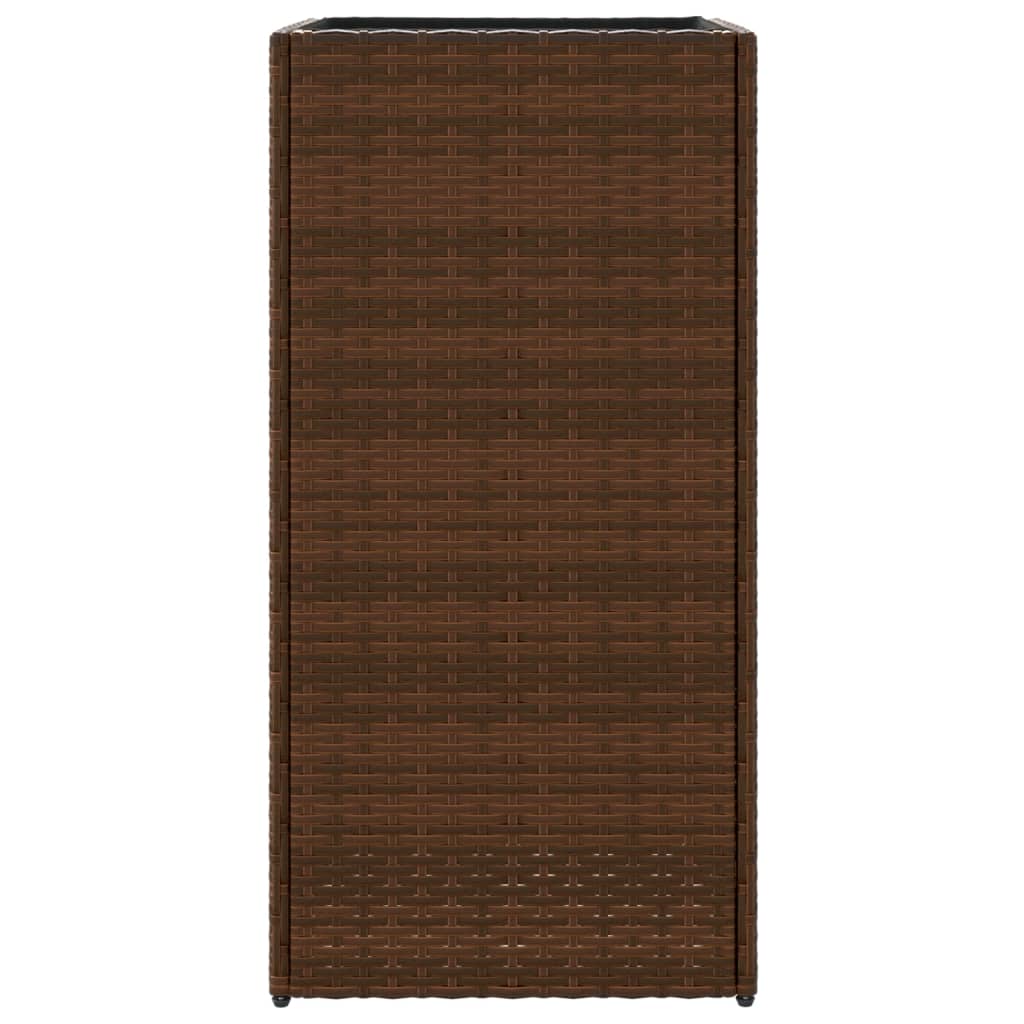 Garden Planter Brown 40x40x80 cm Poly Rattan