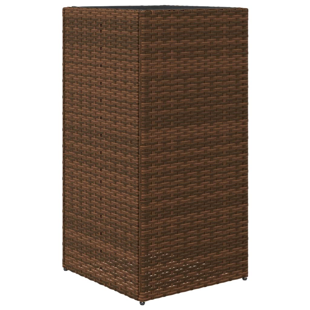 Garden Planter Brown 40x40x80 cm Poly Rattan