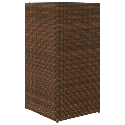 Garden Planter Brown 40x40x80 cm Poly Rattan