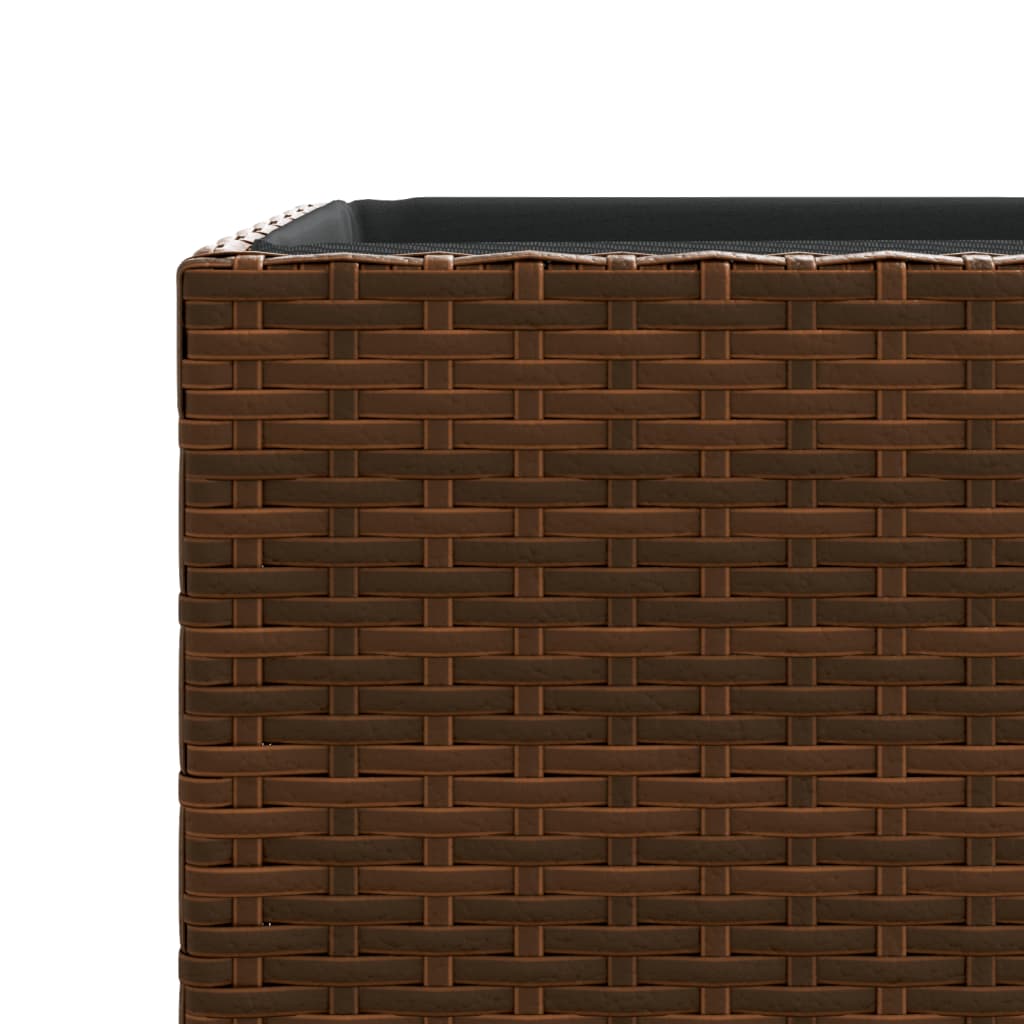 Garden Planter Brown 40x40x80 cm Poly Rattan