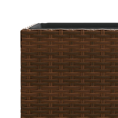 Garden Planter Brown 40x40x80 cm Poly Rattan