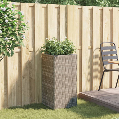 Garden Planter Grey 40x40x80 cm Poly Rattan