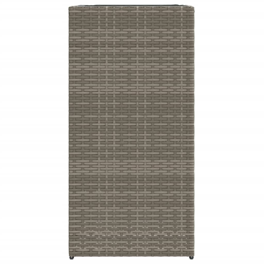 Garden Planter Grey 40x40x80 cm Poly Rattan