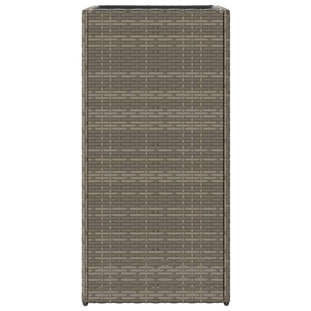 Garden Planter Grey 40x40x80 cm Poly Rattan