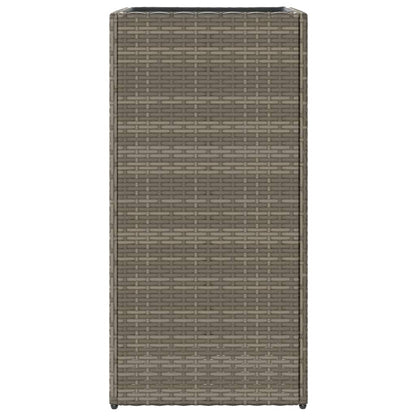 Garden Planter Grey 40x40x80 cm Poly Rattan