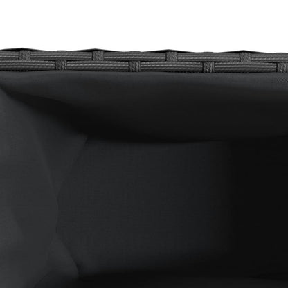 Garden Planter with 3 Pots Black 105x30x32 cm Poly Rattan