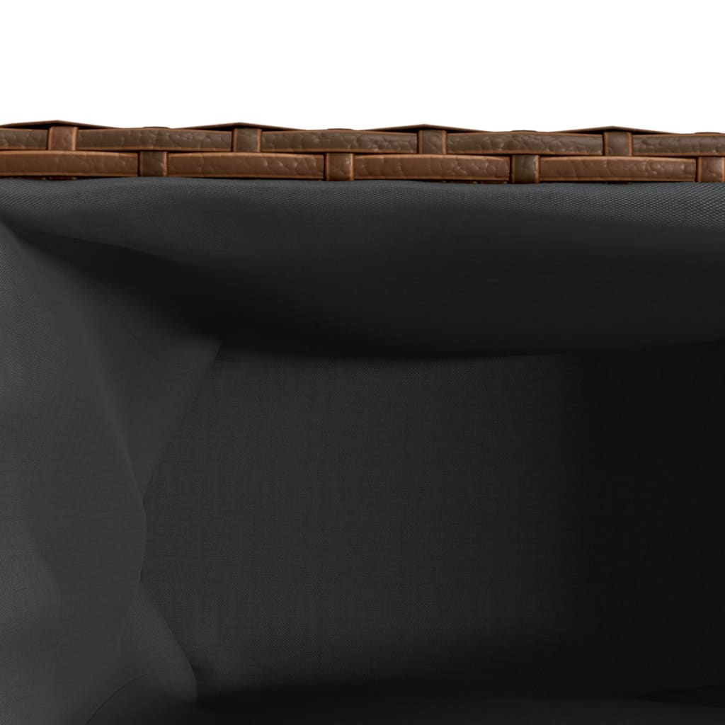 Garden Planter with 3 Pots Brown 105x30x32 cm Poly Rattan