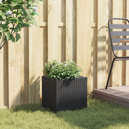 Garden Planter Black 36x30x32 cm Poly Rattan