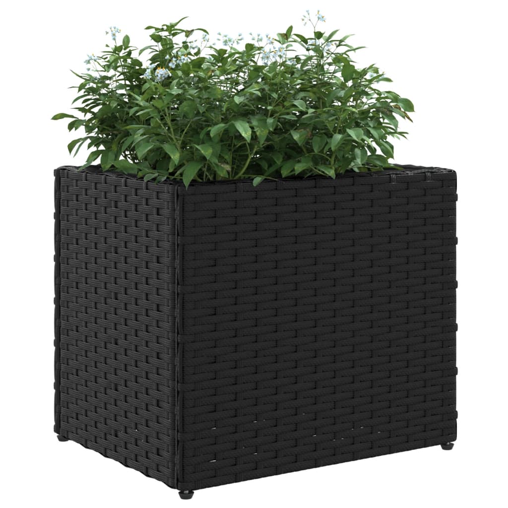 Garden Planter Black 36x30x32 cm Poly Rattan