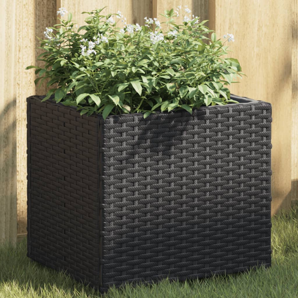 Garden Planter Black 36x30x32 cm Poly Rattan