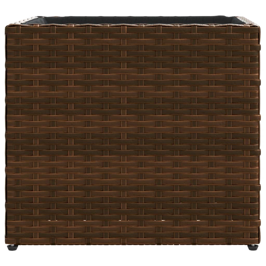 Garden Planter Brown 36x30x32 cm Poly Rattan