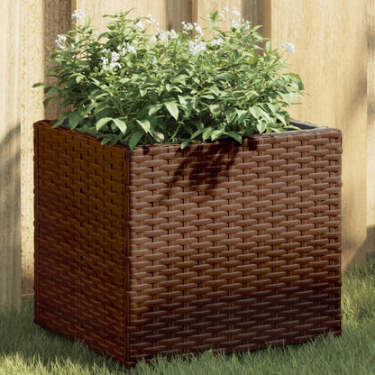 Garden Planter Brown 36x30x32 cm Poly Rattan