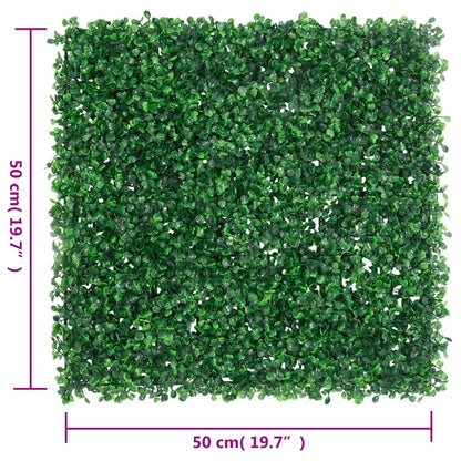 Artificial Shrub Leaf Fence 6 pcs Green 50x50 cm