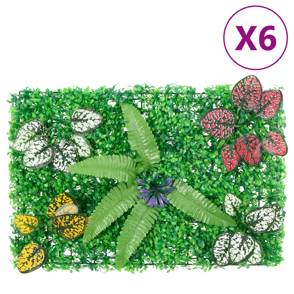 Artificial Plant Fence 6 pcs Green 40x60 cm
