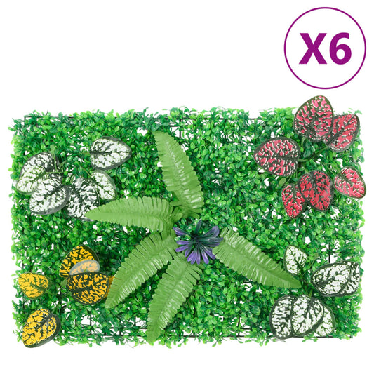 Artificial Plant Fence 6 pcs Green 40x60 cm
