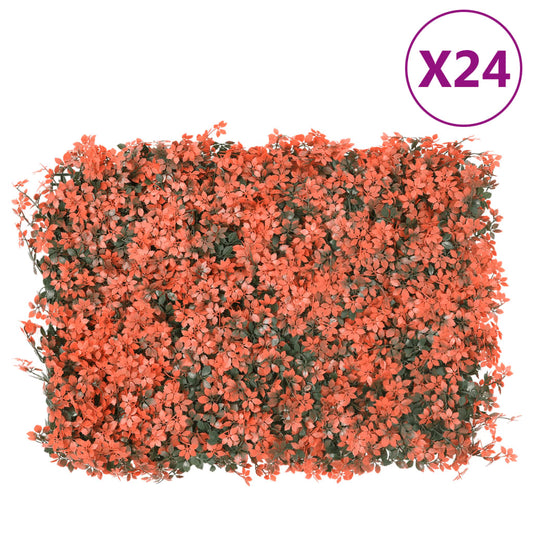 Artificial Maple Leaf Fence 24 pcs Light Red 40x60 cm