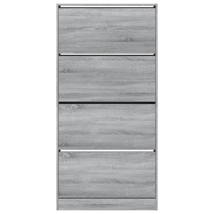Shoe Cabinet with 4 Flip-Drawers Grey Sonoma 80x21x163.5 cm