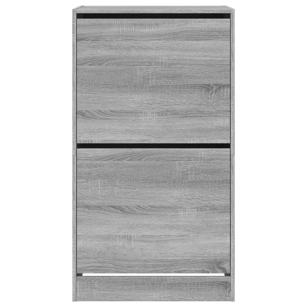 Shoe Cabinet with 2 Flip-Drawers Grey Sonoma 60x42x108 cm