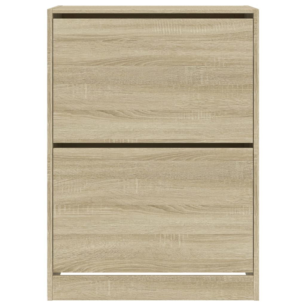 Shoe Cabinet with 2 Flip-Drawers Sonoma Oak 80x42x108 cm
