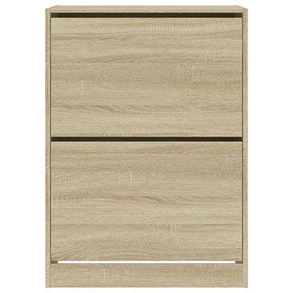 Shoe Cabinet with 2 Flip-Drawers Sonoma Oak 80x42x108 cm